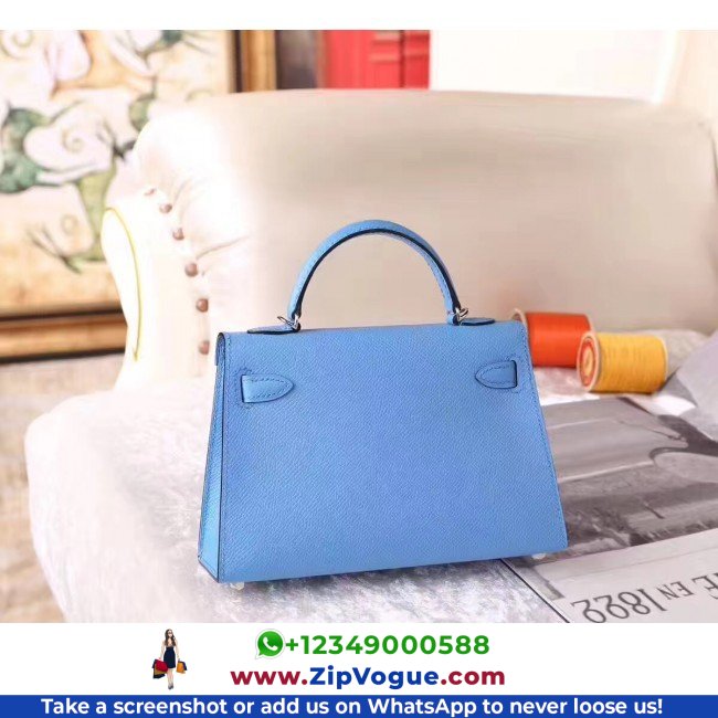 Hermes Celeste Epsom Kelly Mini II 20cm Lushentic AAAAA Grade Replica - Image 5