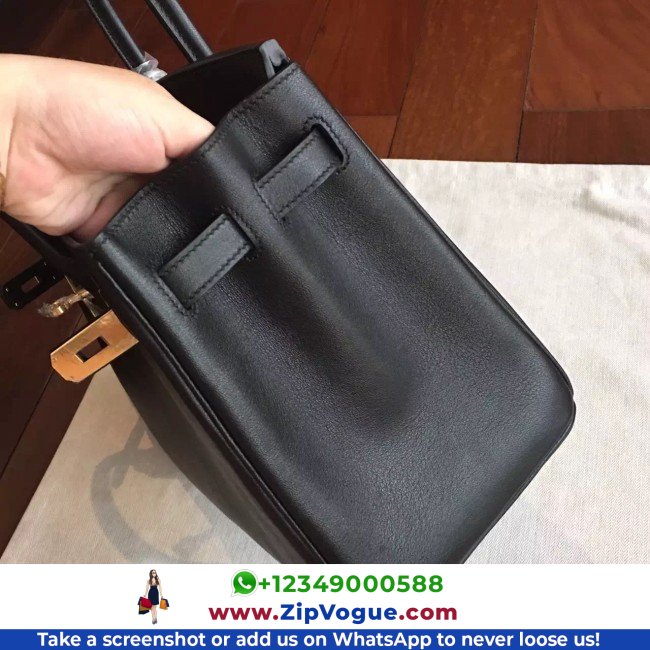 Hermes Black Swift Birkin 35cm Lushentic AAAAA Grade Replica - Image 4