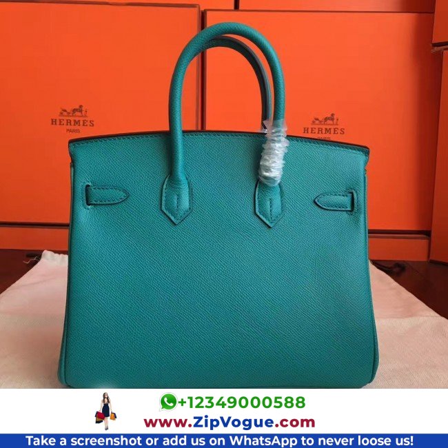 Hermes Blue Paon Epsom Birkin 25cm Lushentic AAAAA Grade Replica - Image 3