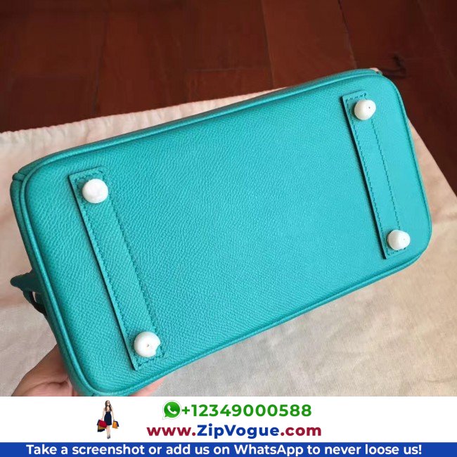Hermes Blue Paon Epsom Birkin 25cm Lushentic AAAAA Grade Replica - Image 4