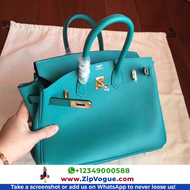 Hermes Blue Paon Epsom Birkin 25cm Lushentic AAAAA Grade Replica - Image 5