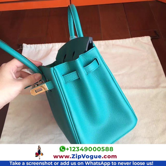 Hermes Blue Paon Epsom Birkin 25cm Lushentic AAAAA Grade Replica - Image 2