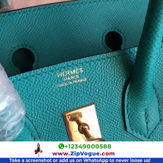 Hermes Blue Paon Epsom Birkin 25cm Lushentic AAAAA Grade Replica - Image 7