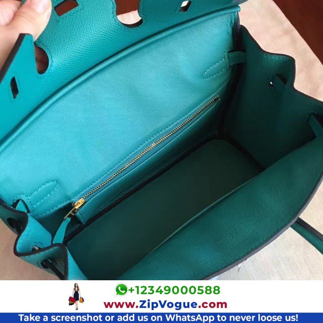 Hermes Blue Paon Epsom Birkin 25cm Lushentic AAAAA Grade Replica - Image 9