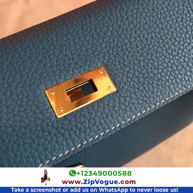Hermes Blue Jean Clemence Kelly Retourne 32cm Lushentic AAAAA Grade Replica - Image 3