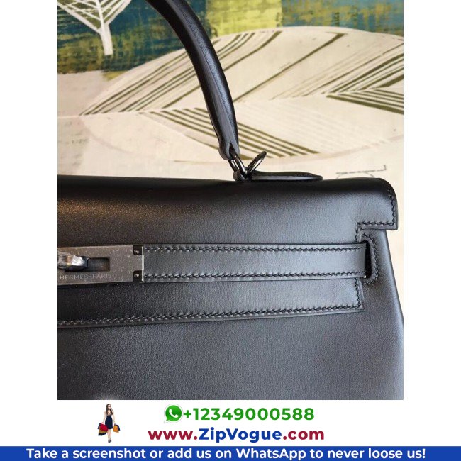 Hermes All Black Box Kelly 35cm Lushentic AAAAA Grade Replica - Image 3