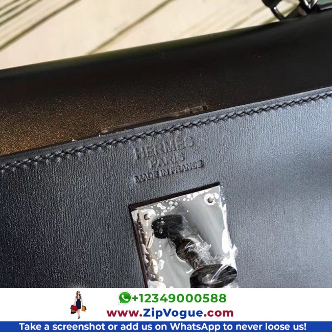 Hermes All Black Box Kelly 35cm Lushentic AAAAA Grade Replica - Image 7