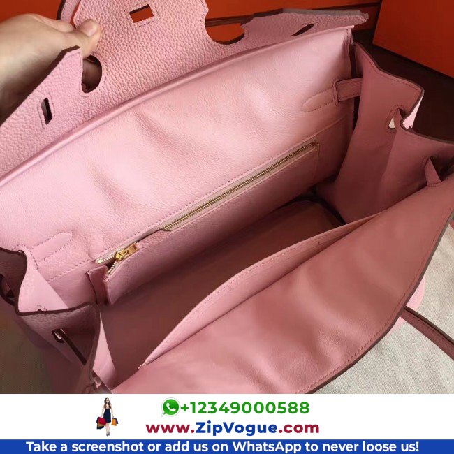 Hermes Pink Clemence Birkin 40cm Lushentic AAAAA Grade Replica - Image 2