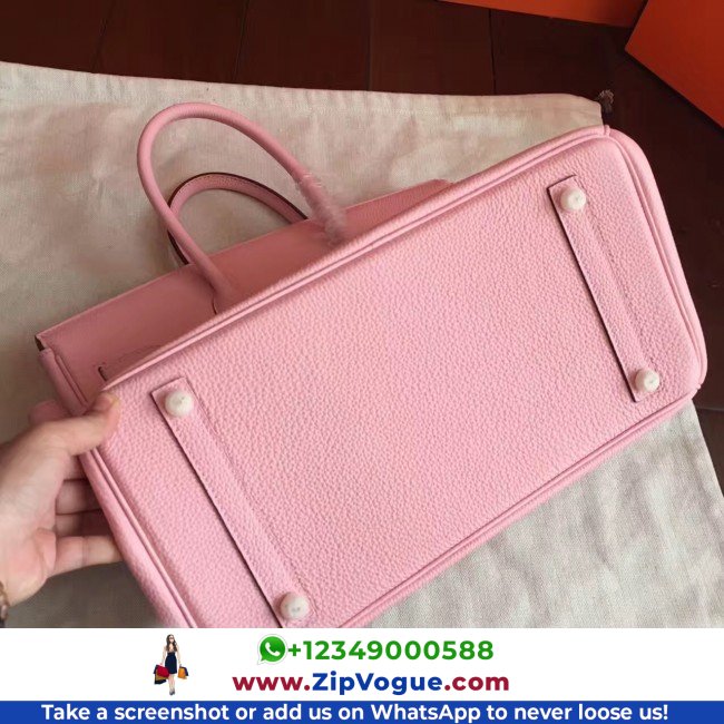 Hermes Pink Clemence Birkin 40cm Lushentic AAAAA Grade Replica - Image 7