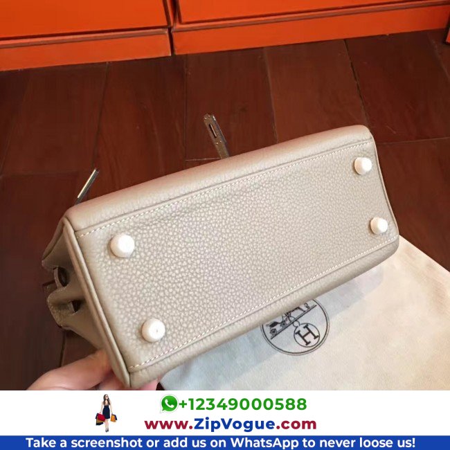 Hermes Grey Clemence Kelly 25cm Lushentic AAAAA Grade Replica - Image 6