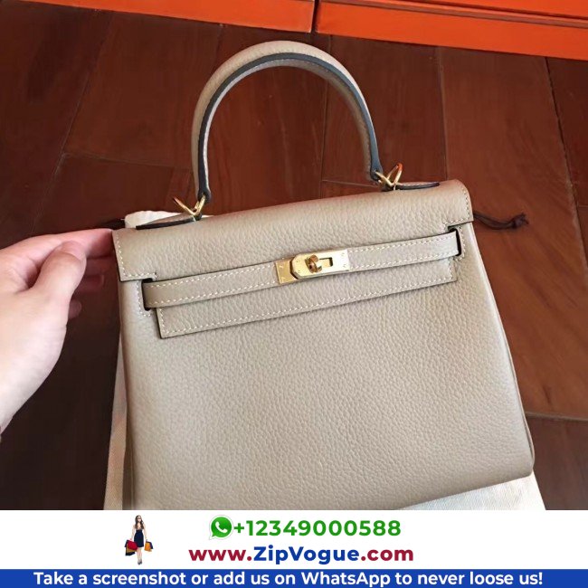 Hermes Grey Clemence Kelly 25cm Lushentic AAAAA Grade Replica