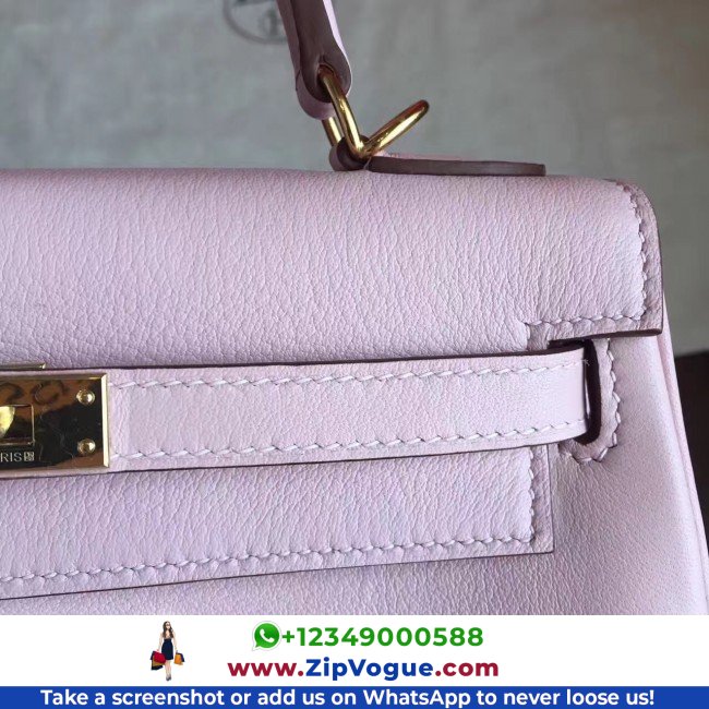 Hermes Rose Dragee Swift Kelly Retourne 28cm Lushentic AAAAA Grade Replica - Image 2