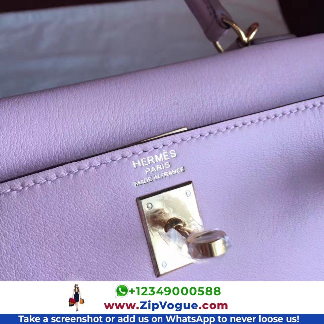Hermes Rose Dragee Swift Kelly Retourne 28cm Lushentic AAAAA Grade Replica - Image 3