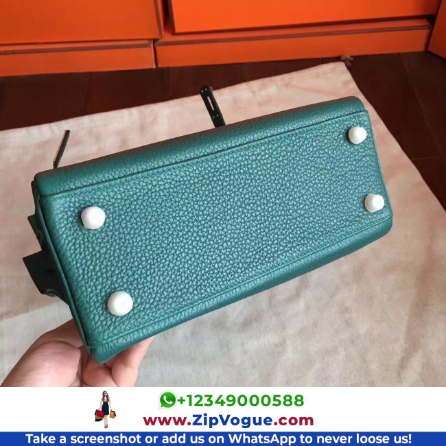 Hermes Malachite Clemence Kelly 25cm Retourne Lushentic AAAAA Grade Replica - Image 4