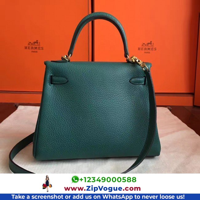 Hermes Malachite Clemence Kelly 25cm Retourne Lushentic AAAAA Grade Replica - Image 8