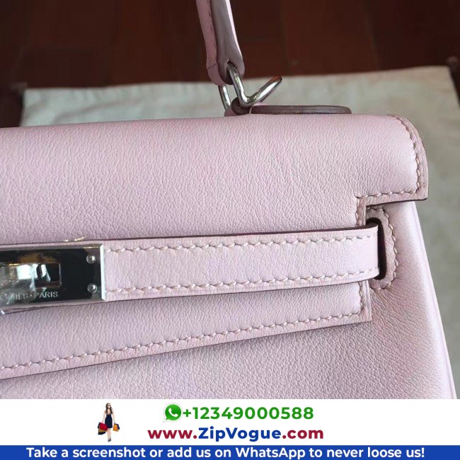 Hermes Rose Dragee Swift Kelly 25cm Retourne Lushentic AAAAA Grade Replica - Image 5