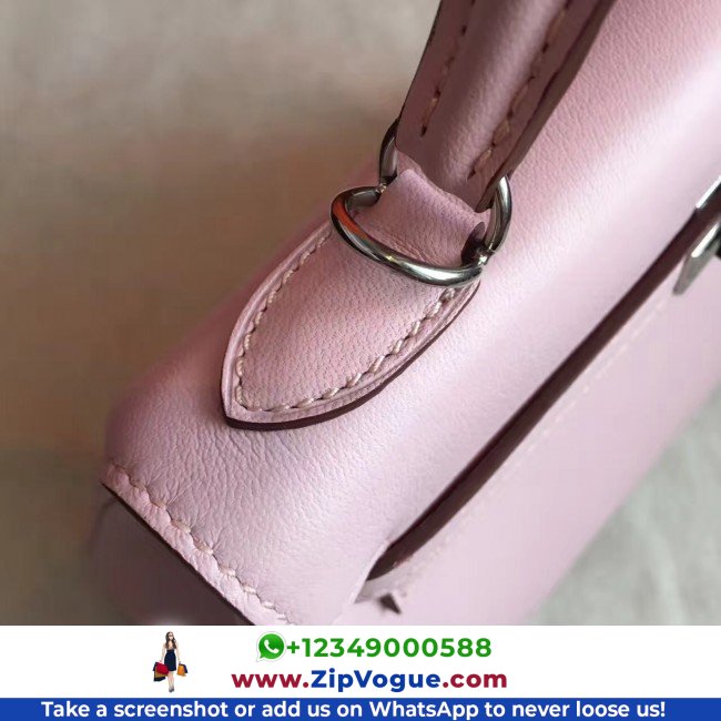 Hermes Rose Dragee Swift Kelly 25cm Retourne Lushentic AAAAA Grade Replica - Image 7