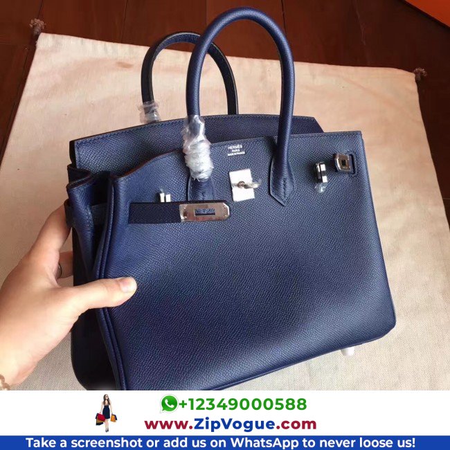 Hermes Sapphire Epsom Birkin 25cm Lushentic Grade Replica - Image 6
