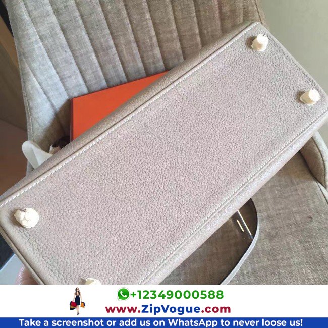 Hermes Grey Clemence Kelly Retourne 28cm Lushentic AAAAA Grade Replica - Image 4