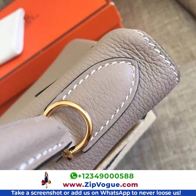 Hermes Grey Clemence Kelly Retourne 28cm Lushentic AAAAA Grade Replica - Image 6