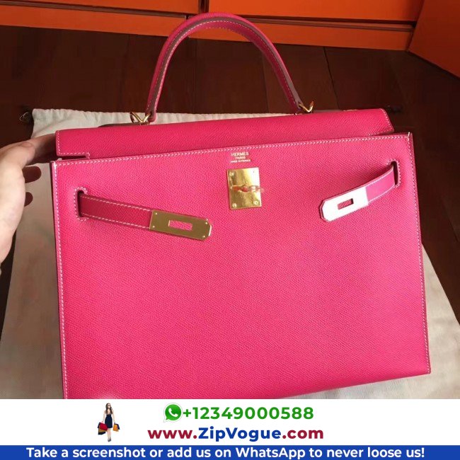 Hermes Rose Tyrien Epsom Kelly 32cm Sellier Lushentic AAAAA Grade Replica - Image 5