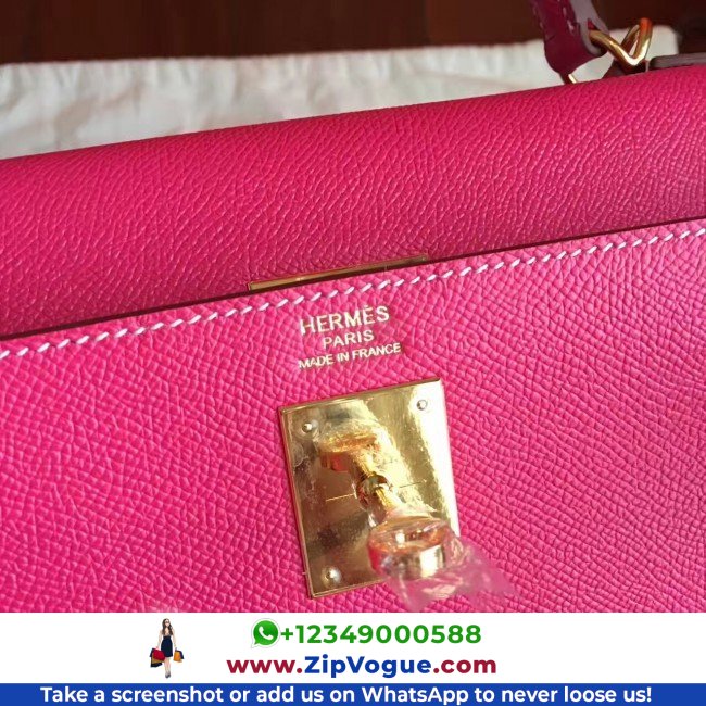 Hermes Rose Tyrien Epsom Kelly 32cm Sellier Lushentic AAAAA Grade Replica - Image 6