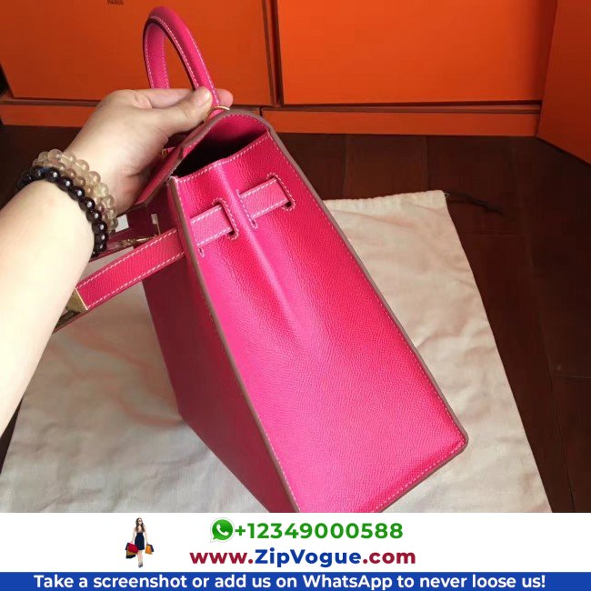 Hermes Rose Tyrien Epsom Kelly 32cm Sellier Lushentic AAAAA Grade Replica - Image 7