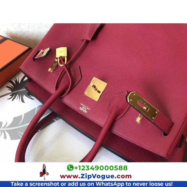 Hermes Ruby Epsom Birkin 30cm Lushentic AAAAA Grade Replica - Image 2