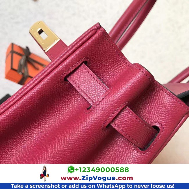 Hermes Ruby Epsom Birkin 30cm Lushentic AAAAA Grade Replica - Image 6