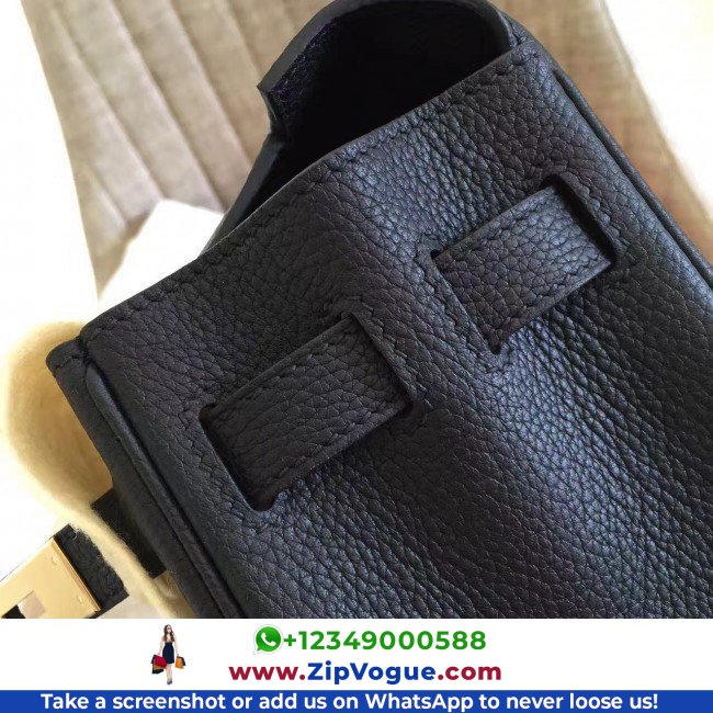Hermes Black Clemence Kelly Retourne 28cm Lushentic AAAAA Grade Replica - Image 4