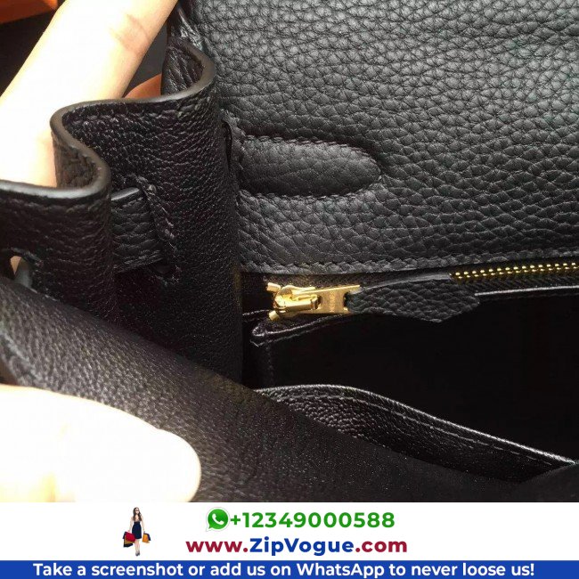 Hermes Black Clemence Kelly Retourne 28cm Lushentic AAAAA Grade Replica - Image 5