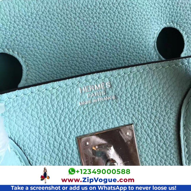 Hermes Blue Atoll Clemence Birkin 30cm Lushentic AAAAA Grade Replica - Image 2