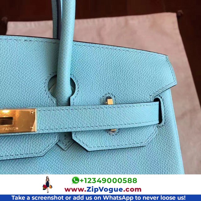 Hermes Blue Atoll Epsom Birkin 30cm Lushentic AAAAA Grade Replica - Image 6
