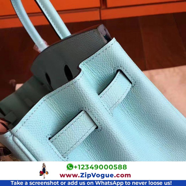 Hermes Blue Atoll Epsom Birkin 30cm Lushentic AAAAA Grade Replica - Image 9