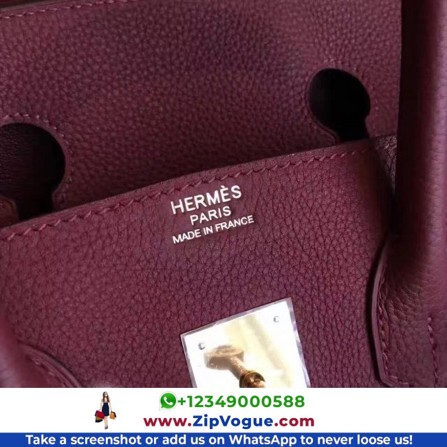 Hermes Bordeaux Clemence Birkin 35cm Lushentic AAAAA Grade Replica - Image 3