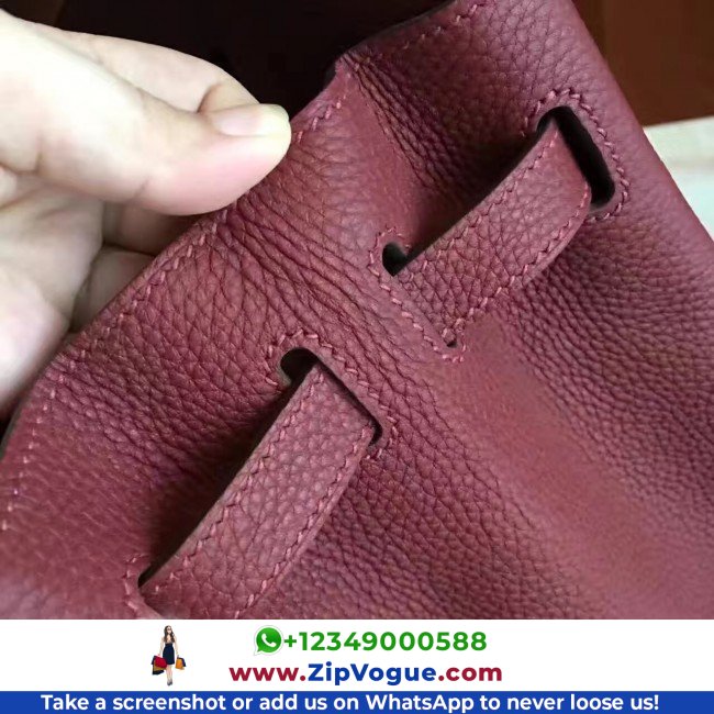 Hermes Bordeaux Clemence Birkin 35cm Lushentic AAAAA Grade Replica - Image 5