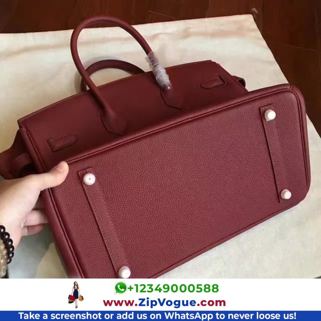 Hermes Bordeaux Clemence Birkin 35cm Lushentic AAAAA Grade Replica - Image 8