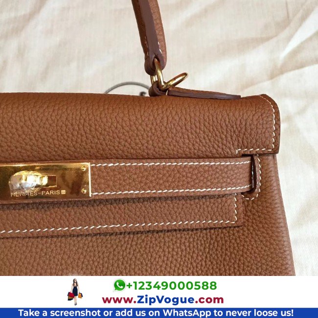 Hermes Gold Clemence Kelly Retourne 28cm Lushentic AAAAA Grade Replica - Image 2