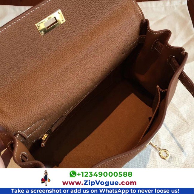 Hermes Gold Clemence Kelly Retourne 28cm Lushentic AAAAA Grade Replica - Image 4