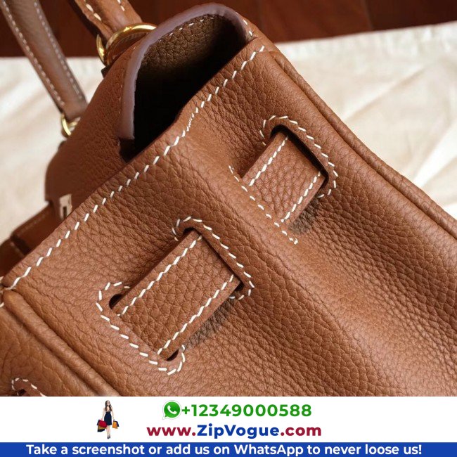 Hermes Gold Clemence Kelly Retourne 28cm Lushentic AAAAA Grade Replica - Image 6