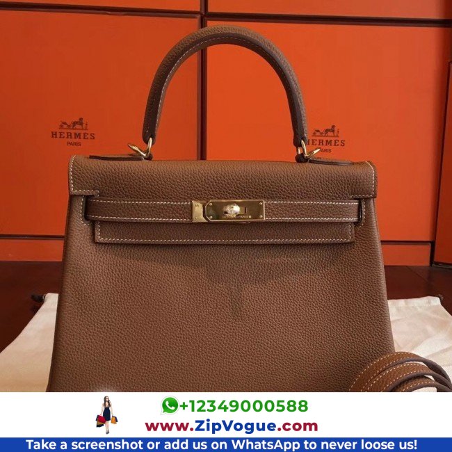Hermes Gold Clemence Kelly Retourne 28cm Lushentic AAAAA Grade Replica