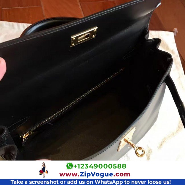 Hermes Black Box Kelly Retourne 32cm Lushentic AAAAA Grade Replica - Image 7