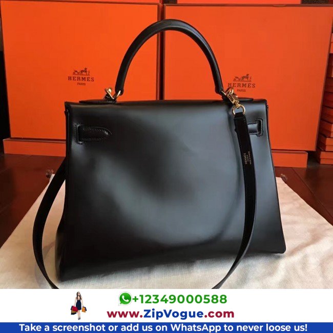Hermes Black Box Kelly Retourne 32cm Lushentic AAAAA Grade Replica - Image 8