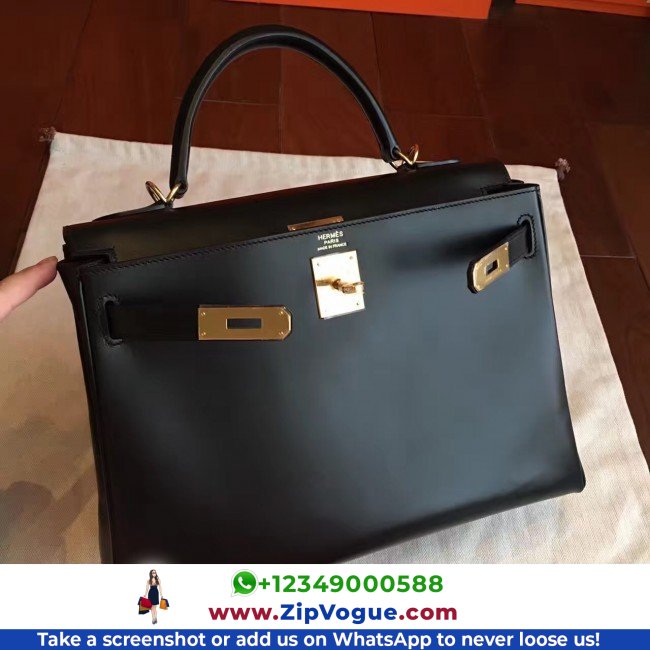 Hermes Black Box Kelly Retourne 32cm Lushentic AAAAA Grade Replica - Image 9