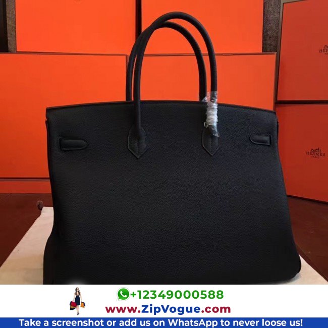 Hermes Black Clemence Birkin 40cm Lushentic AAAAA Grade Replica - Image 7