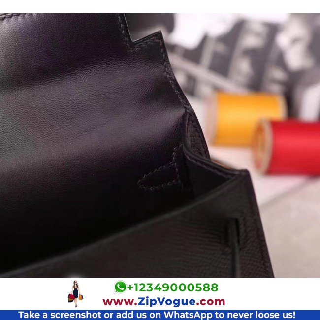 Hermes Black Epsom Kelly Mini II 20cm Lushentic AAAAA Grade Replica - Image 2