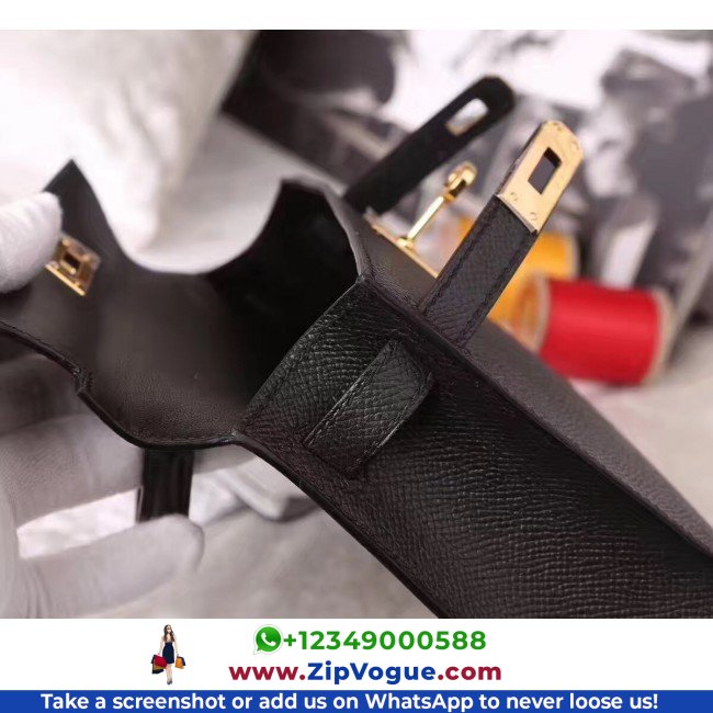 Hermes Black Epsom Kelly Mini II 20cm Lushentic AAAAA Grade Replica - Image 6