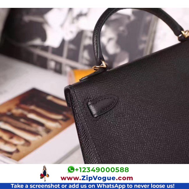 Hermes Black Epsom Kelly Mini II 20cm Lushentic AAAAA Grade Replica - Image 7