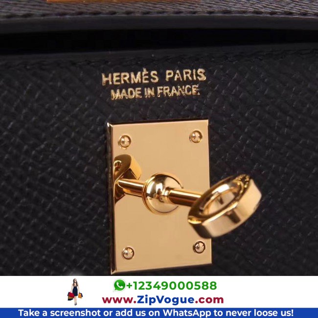 Hermes Black Epsom Kelly Mini II 20cm Lushentic AAAAA Grade Replica - Image 8