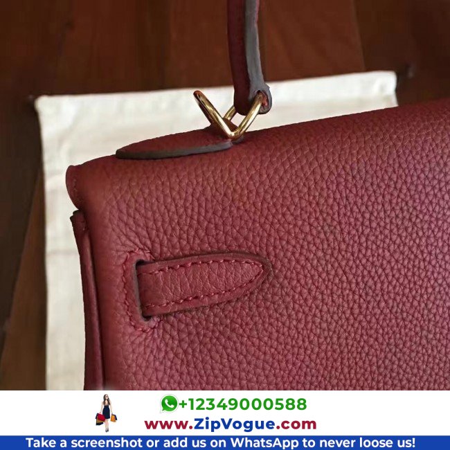 Hermes Bordeaux Clemence Kelly 25cm Retourne Lushentic AAAAA Grade Replica - Image 6